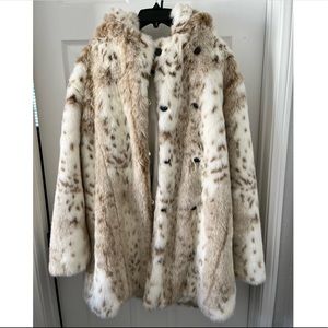 SIBERIAN SNOW LEOPARD FAUX FUR COAT